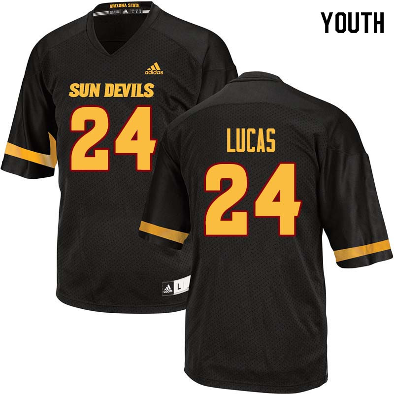 Youth #24 Chase Lucas Arizona State Sun Devils College Football Jerseys Sale-Black